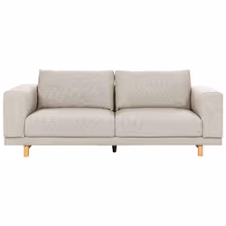 3 Seater Fabric Sofa Light Beige NIVALA