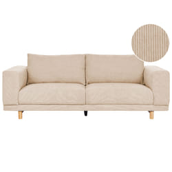 Sofa NIVALA Corduroy Beige 3 Seater