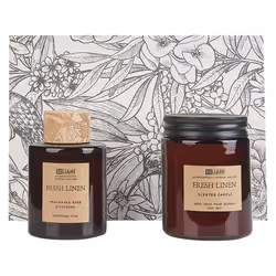 Scented Candle with Fragrance Reed Diffuser DARK ELEGANCE Soy Wax Fresh Notes