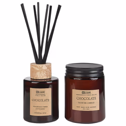 Scented Candle with Fragrance Reed Diffuser DARK ELEGANCE Soy Wax Sweet Notes