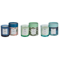 Set of 3 Scented Candles COLORFUL BARREL Soy Wax Fresh Notes Floral Notes