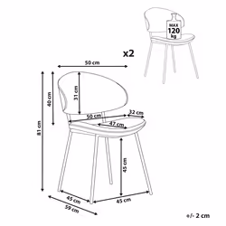 Set of 2 Dining Chairs KIANA Cream - Additional view 5
