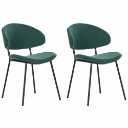Set of 2 Dining Chairs KIANA Dark Green