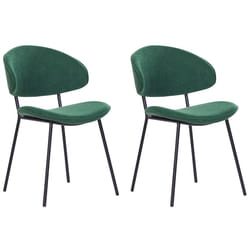 Set of 2 Dining Chairs KIANA Dark Green