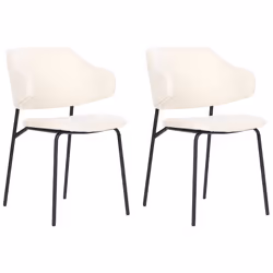 Set of 2 Dining Chairs KENAI Cream