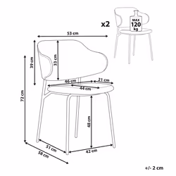 Set of 2 Dining Chairs KENAI Cream