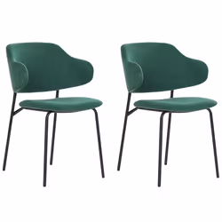 Set of 2 Dining Chairs KENAI Dark Green