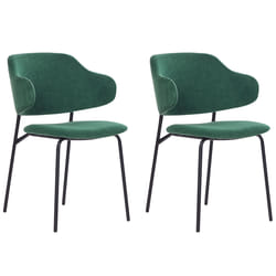 Set of 2 Dining Chairs KENAI Dark Green