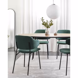 Set of 2 Dining Chairs KENAI Dark Green