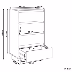 4 Drawer Chest NIKEA Light Brown