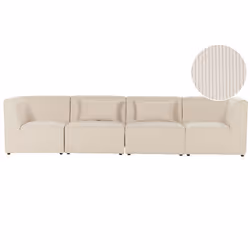 Modular Sofa LEMVIG Corduroy Light Beige 4 Seater