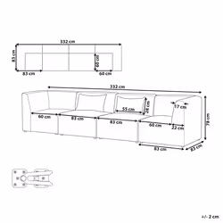 Modular Sofa LEMVIG Corduroy Off-White 4 Seater