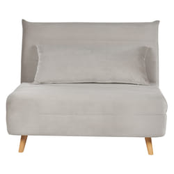 Single Sofa Bed SETTEN Velvet Light Grey