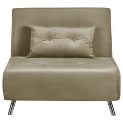 Single Sofa Bed FARRIS Velvet Olive Green