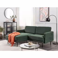 Corner Sofa BREDA Fabric Dark Green 2 Seater Right Hand