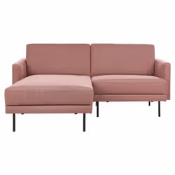 Corner Sofa BREDA Fabric Pink 2 Seater Right Hand
