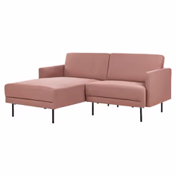 Corner Sofa BREDA Fabric Pink 2 Seater Right Hand