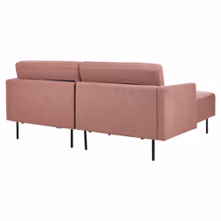 Corner Sofa BREDA Fabric Pink 2 Seater Right Hand