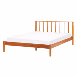 Bed Pine Wood BARRET 140 x 200 cm (EU Double) Brown