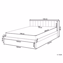 Bed Pine Wood BARRET 140 x 200 cm (EU Double) Brown