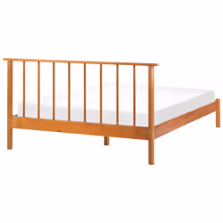Bed Pine Wood BARRET 140 x 200 cm (EU Double) Brown