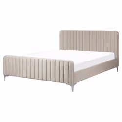 Bed Velvet LUNAN 160 x 200 cm (EU King Size) Taupe
