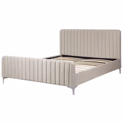Bed Velvet LUNAN 160 x 200 cm (EU King Size) Taupe