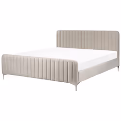 Bed Velvet LUNAN 180 x 200 cm (EU Super King) Taupe