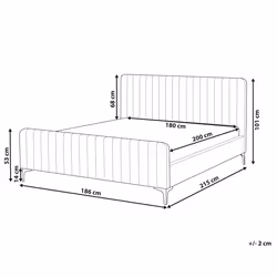 Bed Velvet LUNAN 180 x 200 cm (EU Super King) Taupe