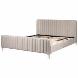 Bed Velvet LUNAN 180 x 200 cm (EU Super King) Taupe