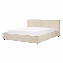 Bed Corduroy LINARDS 160 x 200 cm (EU King Size) Beige