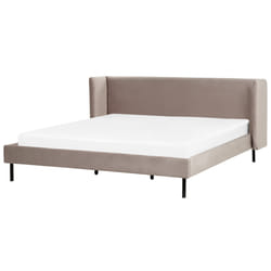 Bed Velvet ARETTE 180 x 200 cm (EU Super King) Taupe