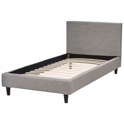 Fabric EU Single Size Bed Light Grey FITOU