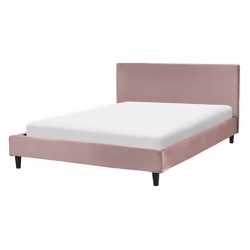Bed Velvet FITOU 140 x 200 cm (EU Double) Pink