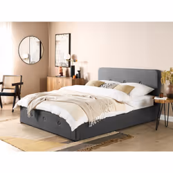 Ottoman Bed Fabric RENNES 160 x 200 cm (EU King Size) Dark Grey