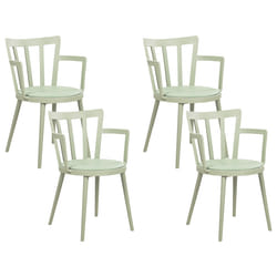 Set of 4 Dining Chairs MORILL Light Green