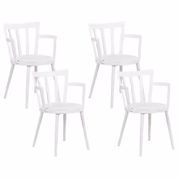 Set of 4 Dining Chairs MORILL White