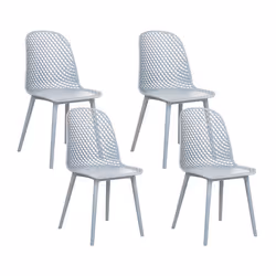 Set of 4 Dining Chairs EMORY Light Blue