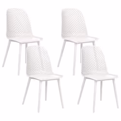 Set of 4 Dining Chairs EMORY White