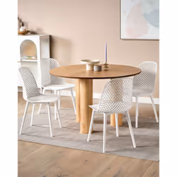 Set of 4 Dining Chairs EMORY White