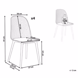 Set of 4 Dining Chairs EMORY White - Additional view 4