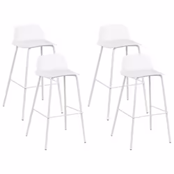 Set of 4 Bar Chairs MORA White