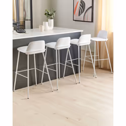Set of 4 Bar Chairs MORA White