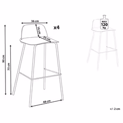 Set of 4 Bar Chairs MORA White