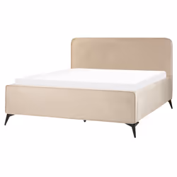 Bed Velvet VALOGNES 160 x 200 cm (EU King Size) Taupe