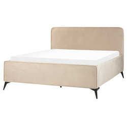 Bed Velvet VALOGNES 160 x 200 cm (EU King Size) Taupe