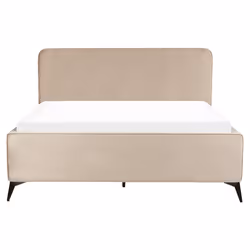 Bed Velvet VALOGNES 160 x 200 cm (EU King Size) Taupe