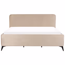 Bed Velvet VALOGNES 180 x 200 cm (EU Super King) Taupe