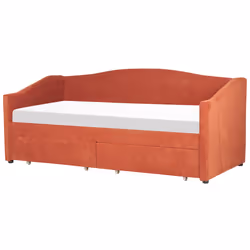 Daybed with Storage Fabric VITTEL 90 x 200 cm (EU Single) Red