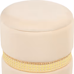 Set of 2 Storage Pouffes MEDFORD Velvet Cream 30/34 cm 30/34 cm 38/43 cm
